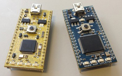 The mbed NXP LPC11U24 (left) and mbed NXP LPC1768 (right) NXP LPC11U24 (left) and mbed NXP LPC1768 (right)